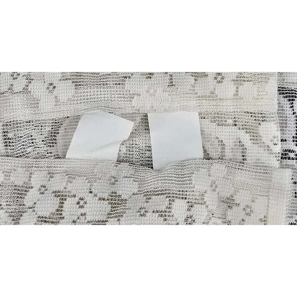 Vtg Heirloom Dogwood Lace Valance Set of 2 White Floral Scalloped 58x14 Cottage